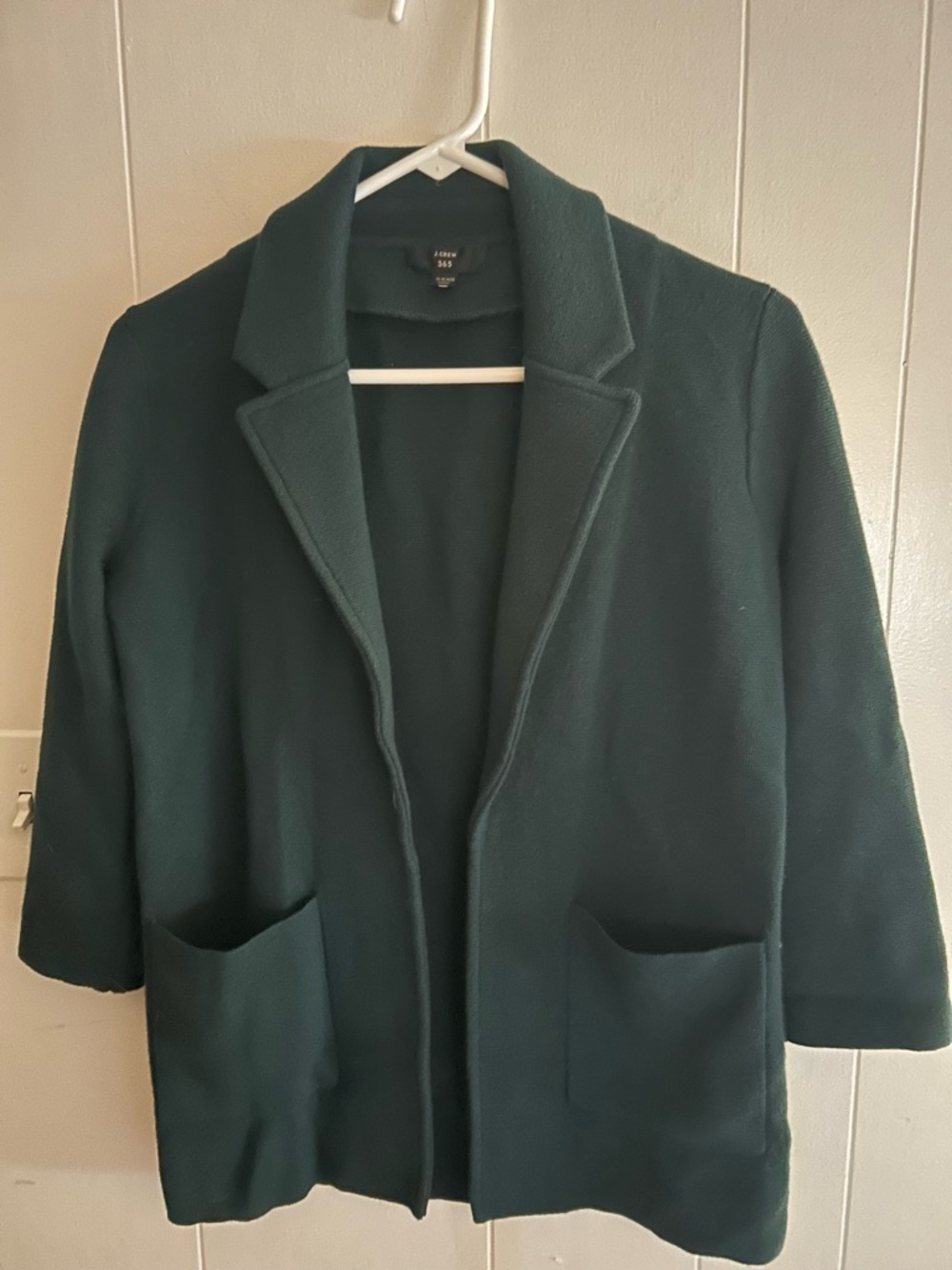 J. Crew Deep Green Open-Front Cardigan Blazer Size XXXS
